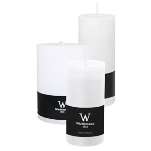 Wiedemann Cilinderkaarsen/stompkaarsen - set van 3 - rustieke kaars - wit - 10x14/7x16/6x12 cm -