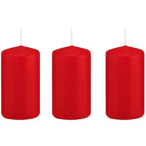 Trend Candles Cilinderkaars/stompkaars - 6x stuks - rood - 6 x 12 cm - branduren -