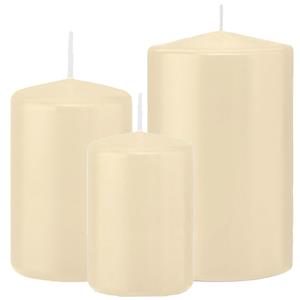 Trend Candles Stompkaarsen set van 6x stuks creme wit 10-12-15 cm -