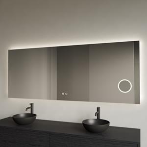 Gliss Design Spiegel  Lumin Rechthoekig 140 x 70 cm Incl. Spiegelverwarming, Scheerspiegel en Indirect LED-verlichting Rondom