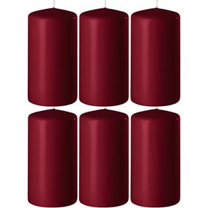 Enlightening Candles 8x Bordeauxrode cilinderkaarsen/stompkaarsen 6 x 8 cm 27 branduren -