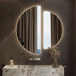 Martens Design Spiegels  Moon 2 Halve Cirkels met Indirecte Verlichting (Alle Maten)
