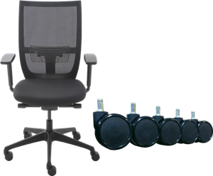 Euroseats Curve Bureaustoel + Wielen Voor Harde Vloeren