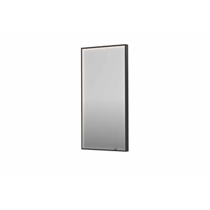INK Spiegel  SP19 50x4x100 cm incl. direct LED-Verlichting Rondom en Spiegelverwarming Geborsteld Metal Black