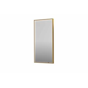 INK Spiegel  SP19 50x4x100 cm incl. direct LED-Verlichting Rondom en Spiegelverwarming Geborsteld Mat Goud