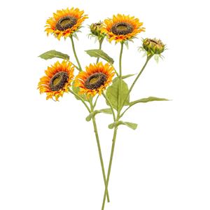 Emerald Kunstbloem Zonnebloem - 2x - 85 cm - geel - losse tak - kunst zijdebloem - Sunflower - decoratie -
