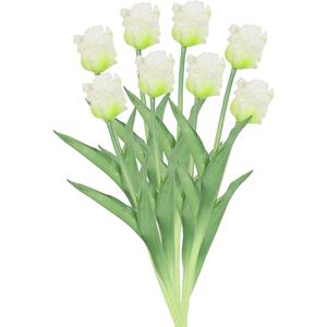 Countryfield Kunstbloemen boeket tulp Parkiet - 8x - wit - real touch - levensecht - cm - decoratie bloemen -