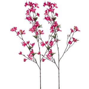 Emerald Kunstbloem Azalea bloesem - 2x - 90 cm - fuchsia roze - Kunst zijdebloemen -