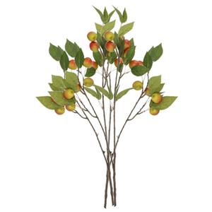 DK Design Kunstbloem fruit tak met appels - 3x - 76 cm - rood/groen - Kunst zijdebloemen -