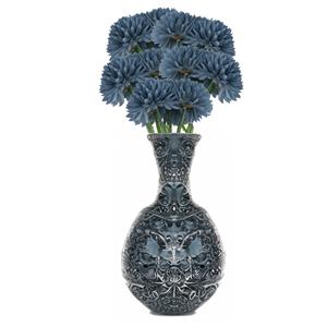 Chaks Kunstbloemen boeket dahlia - 5x - blauw - 26 cm - bloemstuk - onderhoudsvrij -