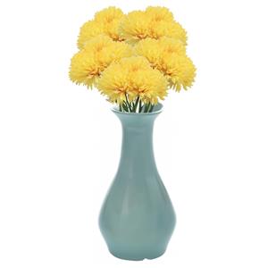 Chaks Kunstbloemen boeket dahlia - 5x - geel - 26 cm - bloemstuk - onderhoudsvrij -