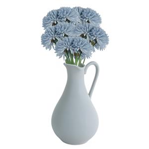 Chaks Kunstbloemen boeket dahlia - 5x - licht blauw - 26 cm - bloemstuk - onderhoudsvrij -