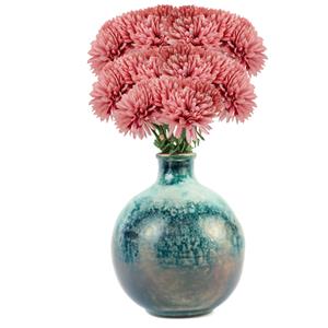 Chaks Kunstbloemen boeket dahlia - 5x - roze - 26 cm - bloemstuk - onderhoudsvrij -