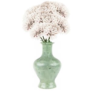 Chaks Kunstbloemen boeket dahlia - 5x - wit - 26 cm - bloemstuk - onderhoudsvrij -