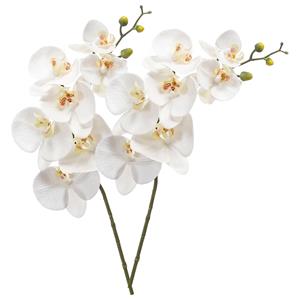 Emerald Kunstbloem Orchidee - 2x - 83 cm - wit - losse tak - kunst zijdebloem - Phalaenopsis -