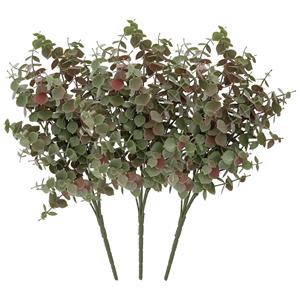 DK Design Kunstbloem Eucalyptus tak - 3x - 47 cm - saliegroen - bundel/bosje - Kunst zijdebloemen -
