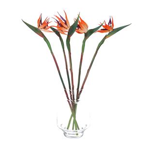 Bellatio Design Kunstbloem Strelitzia/paradijsvogelplant℃ - 5x - cm - losse steel - kunst zijdebloem -