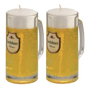 Merkloos Bierkaars - 2x - Duits bier - 15 cm - Bierglas gadget/kado -