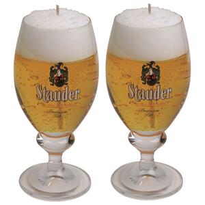 Merkloos Bierkaars - 2x - Duits Stauder bier - H15 cm - Bierglas gadget/kado -