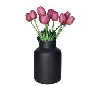 Countryfield Kunstbloemen boeket Tulp Tulipa - 10x - cm - paars - Real Touch - kunst zijdebloemen -