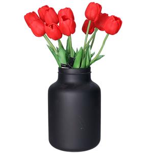 Countryfield Kunstbloemen boeket Tulp Tulipa - 10x - cm - rood - Real Touch - kunst zijdebloemen -