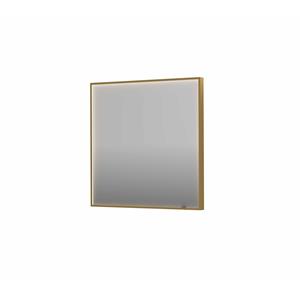 INK Spiegel  SP19 80x4x80 cm incl. direct LED-Verlichting Rondom en Spiegelverwarming Geborsteld Mat Goud