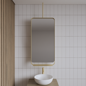Gliss Design Spiegel Gliss Astra 100x50 Cm Goud Met Planchet en Plafondbevestiging.