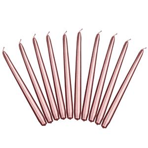 Merkloos 30x stuks Dinerkaarsen rosé goud 24 cm -