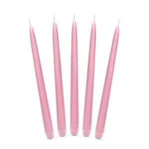 Merkloos Partydeco Dinerkaarsen - lichtroze - 30x stuks - 24 cm - 5 Branduren - Kandelaar kaarsen -