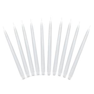 Merkloos Partydeco Dinerkaarsen - mat wit - 30x stuks - 24 cm - 5 Branduren - Kandelaar kaarsen -