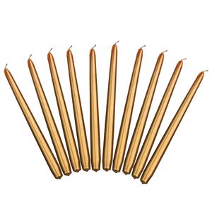 Merkloos Partydeco Dinerkaarsen - metallic goud - 30x stuks - 24 cm - 5 Branduren - Kandelaar kaarsen -