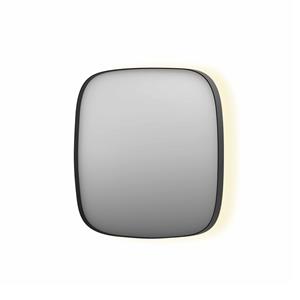 INK Spiegel  SP30 80x4x80 cm incl. Indirect LED-Verlichting Rondom en Spiegelverwarming Geborsteld Metal Black
