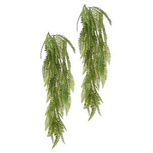 Louis Maes kunstplanten - 2x - Varen - groen - hangende takken bos van 70 cm -