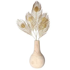 Countryfield Kunst siertak pauwvaren/pauwenveer - 5x - goud - 84 cm - Decoratie kunst pluimen -