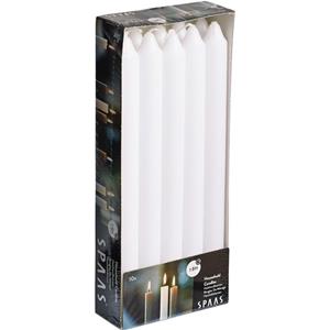 SPAAS Dinerkaarsen wit - 40x stuks - 24 cm - 8 branduren - lange kaarsen -