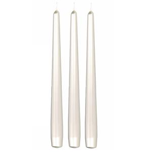 Enlightening Candles Dinerkaarsen - 24x stuks - zilver - 8 branduren - 25 cm - kandelaar kaarsen -