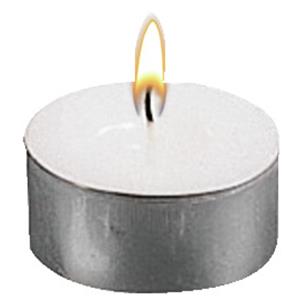 Gala Maxi-Theelicht 6 cm; 6x2.5 cm (ØxH); wit/zilver; rond; 12 stuk / verpakking