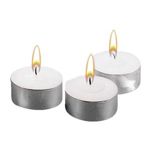 Gala Theelicht 4 cm; 4x2 cm (ØxH); wit/zilver; rond; 50 stuk / verpakking