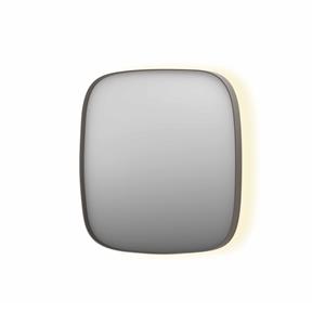 INK Spiegel  SP30 80x4x80 cm incl. Indirect LED-Verlichting Rondom en Spiegelverwarming Geborsteld RVS