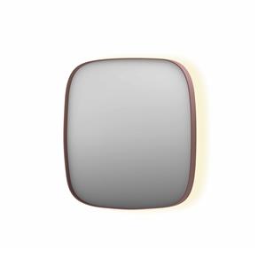 INK Spiegel  SP30 80x4x80 cm incl. Indirect LED-Verlichting Rondom en Spiegelverwarming Geborsteld Koper