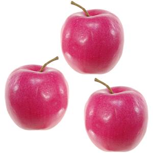 Merkloos Kunstfruit decofruit - 3x - appel/appels - ongeveer 8 cm - rood -