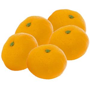 TopArt Design kunstfruit - 5x - mandarijn - citrusvrucht - deco food - oranje - D5 cm -