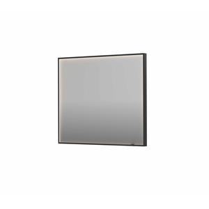 INK Spiegel  SP19 90x4x80 cm incl. direct LED-Verlichting Rondom en Spiegelverwarming Geborsteld Metal Black