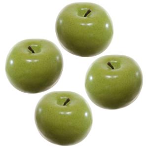 Merkloos Kunstfruit decofruit - 4x - appel/appels - ongeveer 6 cm - groen -