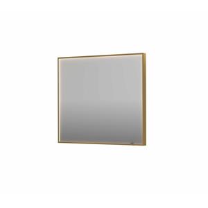 INK Spiegel  SP19 90x4x80 cm incl. direct LED-Verlichting Rondom en Spiegelverwarming Geborsteld Mat Goud