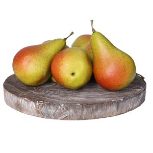 Bellatio Design Kunstfruit peren - 6x - groen/rood - 11 cm - namaak/nep fruit - kunststof fruitschaal decoratie -