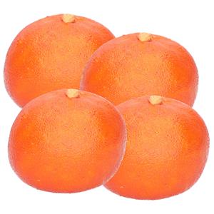 Esschert Design kunstfruit decofruit - 4x - mandarijn/mandarijnen - ongeveer 6 cm - oranje -