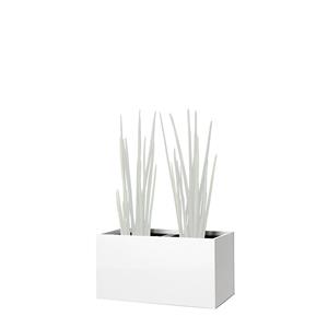 Plantenbak, kniehoog, voor 2 planten, oud wit