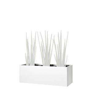 Plantenbak, kniehoog, voor 3 planten, oud wit