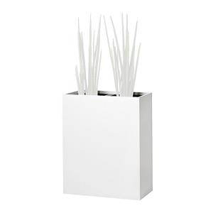 Plantenbak, heuphoog, voor 2 planten, oud wit